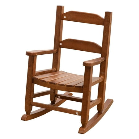 BplusZ Child's Paint Wood Rocking Chair Porch Rocker Indoor, Brown