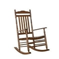 thumbnail image 1 of BplusZ Outdoor Wooden Rocking Chair for Patio and Porch - Traditional Indoor Outside Furniture Rocker for Lawn, Backyard and Garden, Brown, 1 of 6