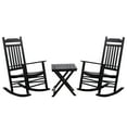 thumbnail image 1 of BplusZ Patio Outdoor Rocking Chair Set 3 Piece Furniture Rocker with Small Side Table for Bistro Porch Black, 1 of 7