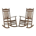 thumbnail image 1 of BplusZ Patio Rocking Chairs Set of 2 Wooden Porch Rocker Outdoor Furniture Indoor, Brown, 1 of 8