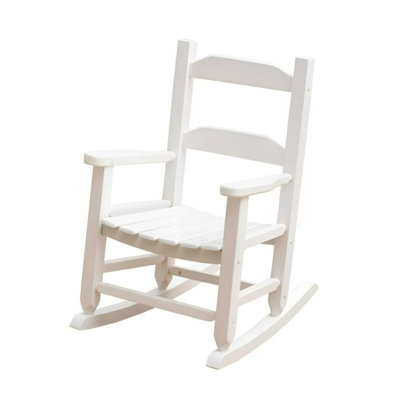 BplusZ Wood Paint Child's Porch Rocking Chair Indoor, White