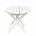 thumbnail image 1 of BplusZ  Wooden Portable Folding Indoor Porch Side Table Round, White, 1 of 3