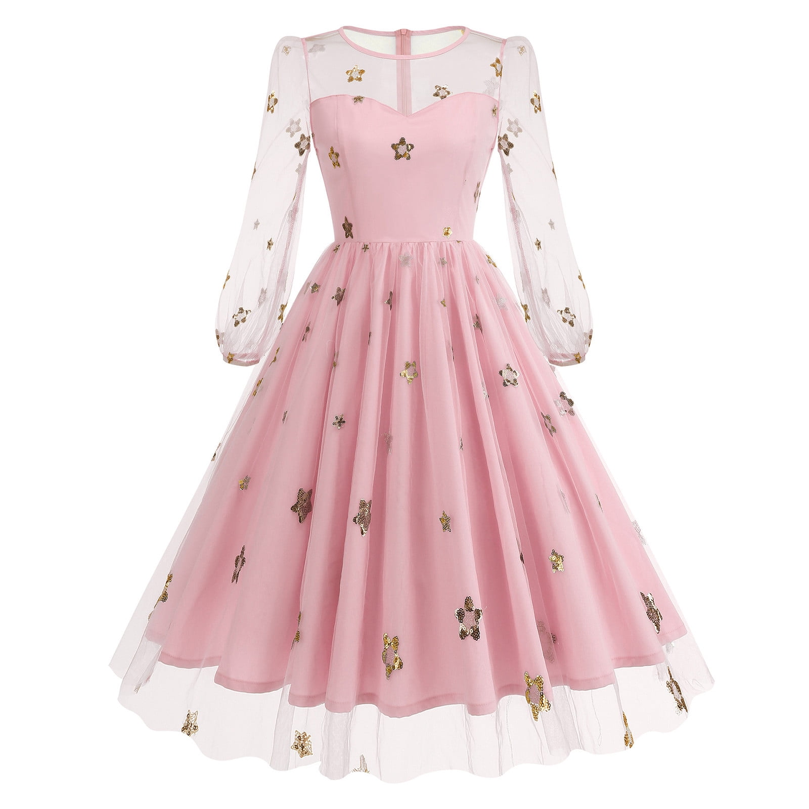 1950 long sleeve dresses Amazon.com: 50s Style Dresses for Women Vintage 3/4 Sleeve Tie Neck Swing Dress Women's 1950s Retro Dress Midi Prom Dress for Cocktail Tea Party Evening Dress Audrey Hepburn Dress Haze Blue 2XL :