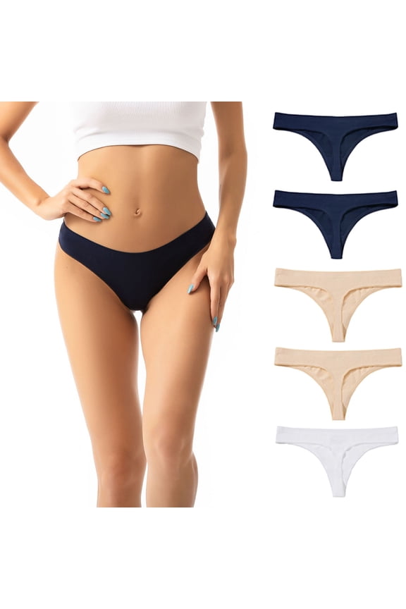5PC Women's Seamless Underwear Thongs Low-Waist Comfortable Butt Lifting Sexy Panties Non-marking Ladies G-strings 2025 Clearance