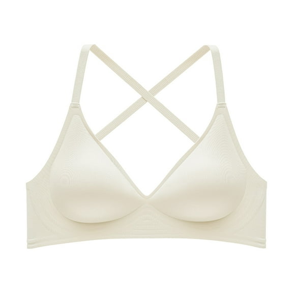 Bpmpbo Bras for Women, Seamless Underwear Invisible Bralettes Solid Color Backless Sexy Push-Up U-Shaped Beautiful Back Underwear Everyday Bras