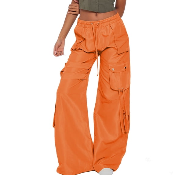 Bpmpbo Cargo Pants for Women Hiking Cargo Pants High Waisted Wide Leg Streetwear Trousers with Multi Pockets