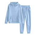 thumbnail image 1 of Bpmpbo Jogger Sets for Women 2 Piece Long Sleeve Hoodie and Elastic Waist Pants with Pockets, 1 of 2