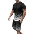 thumbnail image 1 of Bpmpbo Men's 2 Piece Outfits Letter Crewneck Short Sleeve T-Shirt and Shorts Set，Men Casual Short Sleeve Blouse and Shorts Pants Suit, 1 of 7