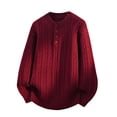 thumbnail image 1 of Bpmpbo Men's Cable Knit Sweater with Button Detail Solid Color Crewneck Pullover Warm Stretch Long Sleeve Top, 1 of 9