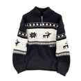 thumbnail image 1 of Bpmpbo Men's Christmas Print Quarter Zip Sweater Holiday Stand Collar Knit Pullover for Winter, 1 of 4