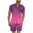 thumbnail image 1 of Bpmpbo Men's Hawaiian Matching Set Summer Tropical Beach Shirt 2 Piece Outfits Flower Button Down Shirts and Shorts, 1 of 5