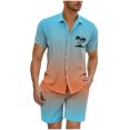 thumbnail image 1 of Bpmpbo Men's Hawaiian Matching Set Summer Tropical Beach Shirt 2 Piece Outfits Flower Button Down Shirts and Shorts, 1 of 5