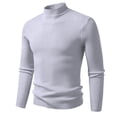 thumbnail image 1 of Bpmpbo Men's Mock Neck Ribbed Sweater Solid Color Stretch Thermal Knit Pullover Casual Top, 1 of 2