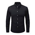thumbnail image 1 of Bpmpbo Men's Slim Fit Stretch Dress Shirt Solid Color Microelastic Long Sleeve Casual Soft Business Button Up Shirts, 1 of 5