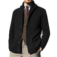 thumbnail image 1 of Bpmpbo Men's Solid Color Knit Shirt Jacket Stretch Button Up Sweater with Lapel Collar and Pockets, 1 of 6