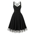 thumbnail image 1 of Bpmpbo New Cocktail Dresses for Women Ladies Sleeveless Gothic Style Vintage Dark Drawstring Waist Lace Sling Dress Women Formal Dresses, 1 of 8