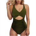 thumbnail image 1 of Bpmpbo Summer Women's Solid Color One-Piece Swimsuits With Push Up Abdominal Control Swimsuit on Clearance, 1 of 7