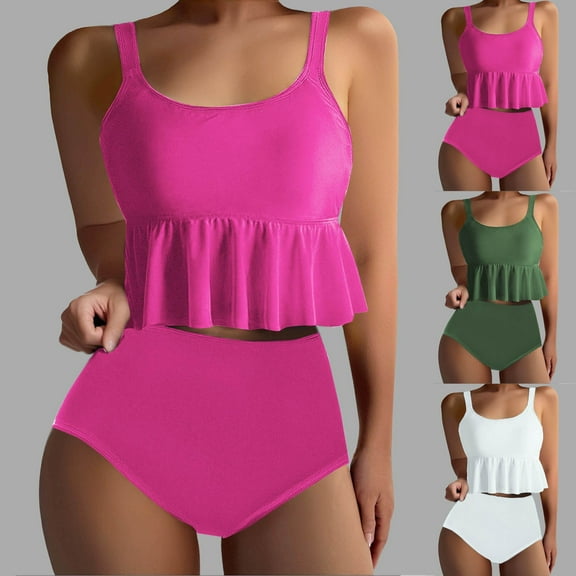 Bpmpbo Summer Women's Swimsuit Sets Conservative Swimwear Women's Printed Beach Skirt Bikini Swimsuit on Clearance