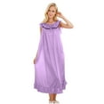 thumbnail image 1 of Bpmpbo Women Nightgowns Sleeveless Sleepwear Summer Sexy Lace Homewear Ice Silk Loose Plus Size Nightgown Pleats Flowy Long Sleepshirts, 1 of 8