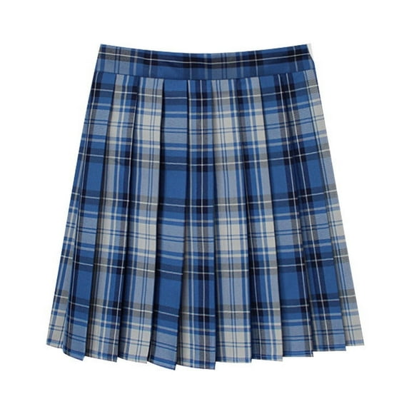 Bpmpbo Women's American Retro Plaid Skirt, Cheerleader Uniform Pleated Mini Skirt Role-playing Costume