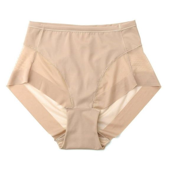 Bpmpbo Women's Breathable Mesh Sexy Lace Underwear Briefs High Elastic Mid-Waist Large Size Panties Comfortable Soft Lightweight Underpants