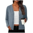 thumbnail image 1 of Bpmpbo Women's Brushed Ribbed Knit Cardigan Solid Color V-Neck Long Sleeve Button Up Sweater Fall Casual Outwear, 1 of 5