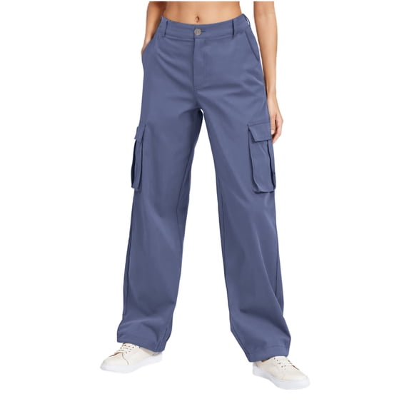 Bpmpbo Women's Cargo Pants Casual Loose High Waisted Wide Leg Pants Trendy Baggy Trousers with Pockets