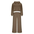 thumbnail image 1 of Bpmpbo Women's Hoodie and Jogger Set Solid Color Sweatsuit with High-Waisted Elastic Pants Cozy Fall Winter Track Suits, 1 of 8