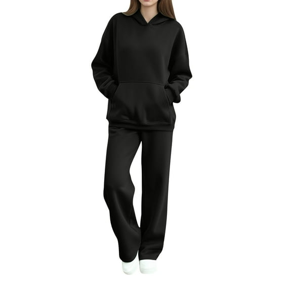 Bpmpbo Women's Hoodie and Joggers Set Pullover Sweatshirt with Drawstring Waist Pants Two-Piece Tracksuit