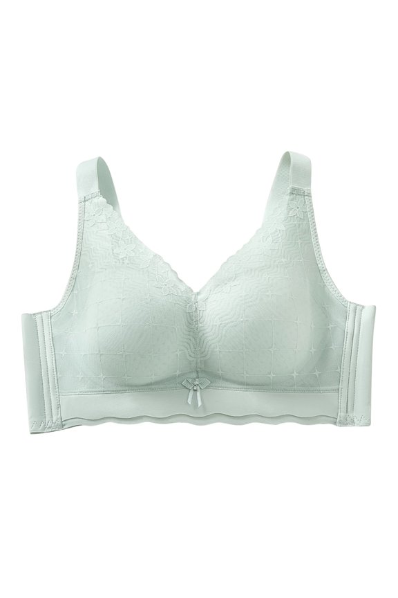 Women's Push up Lace Bras Full Figue Non-Padded Underwired Support Plunge Bra,Women's Lace-free Thin Cups Side-folded Breasts Big Breasts And Small Underwear