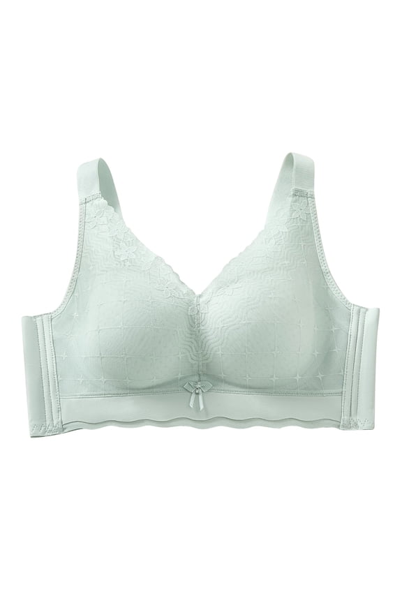 Women's Push up Lace Bras Full Figue Non-Padded Underwired Support Plunge Bra,Women's Lace-free Thin Cups Side-folded Breasts Big Breasts And Small Underwear