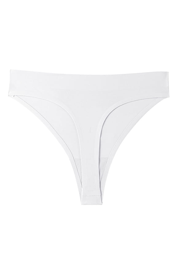 Women's Seamless Panties Large Size High Waist Underwear Thongs Sexy Invisible T-Pants Solid Color Non-marking Breathable Briefs Soft Comfortable Lightweight Underpants