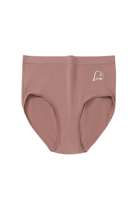 Women's Solid Color Plus Size Panties High Waist Abdomen And Buttocks Breathable Seamless Briefs Full Coverage Ladies Non-marking Underwear
