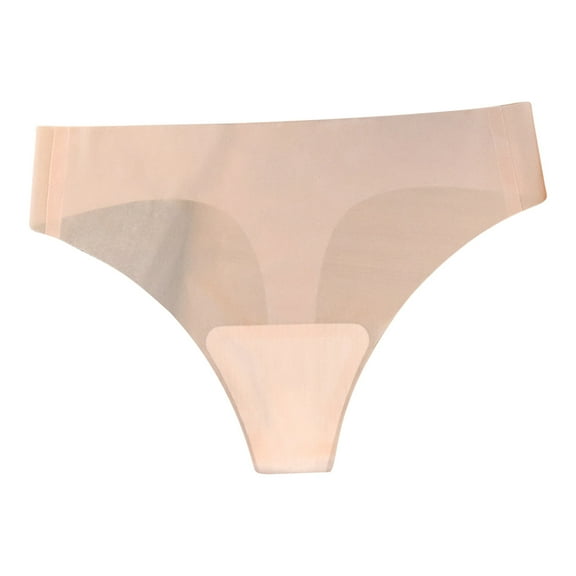 Bpmpbo Women's Summer Seamless Underwear Thongs Ice Silk Panties Comfortable Body Breathable Quick Dry G-strings Solid Color Non-marking Lightweight Briefs