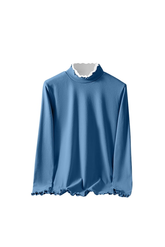 Women's Thermal Long Sleeve Shirt Warm Brushed Polyamide Round Neck Base Layer Soft Fleece Lining Tops