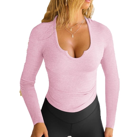 Bpmpbo Women's Y2K Knitted Top Sweet Slim Fit Long Sleeve T-Shirt Soft Stretch Sweater for Fall Winter