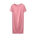 thumbnail image 1 of Bpmpbo Womens Sleepwear Short Sleeve Nightgown Soft Sleepshirt Summer Thin Loose Comfortable Breathable Lounge Sports Sleep Dress Casual Solid Color Home Nightgown Knee Length, 1 of 4