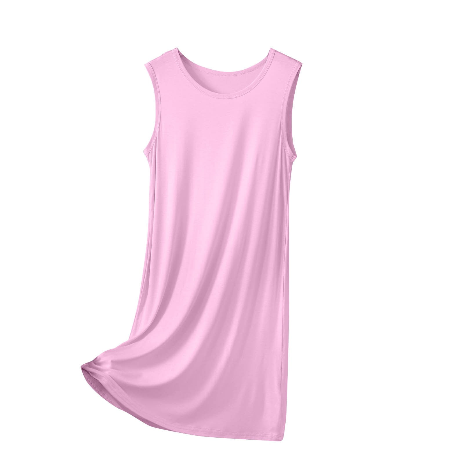 WiWi Women's Bamboo Viscose Nightgown - Sleeveless Racerback Sleepshirt, Plus Size, Peach XX-Large