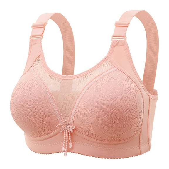 Bpmpbo Womens Wireless Bras Full Coverage Comfortable Seamless Everyday Bras Soft Light Support Bras,Woman's Back Buckle Embroidery Thin Style Ventilate Large Size Bra Without Steel Rim
