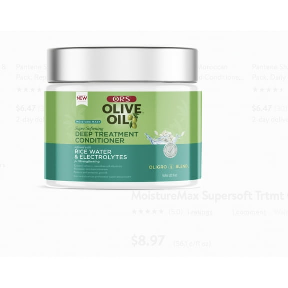 Bpolished Beauty Supply Ors Olive Oil Max Moisture Super Softening Treatment Conditioner Infused with Rice Water and Electrolytes 20 Oz.
