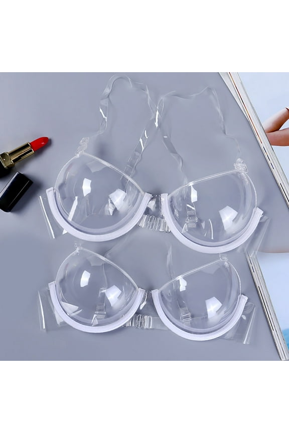 Bralettes for Women Wireless Bras Strap Clear Plastic Bra Transparent Underwear Bra Bra Disposable Clear Bra Bras for Women No Underwire Clear Xxl