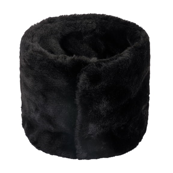 Bpxiofoy Neck Gaiter， Fleece Face Scarf， Winter Furry Plush Neck Warmer Solid Color Windproof Buttons Circle Loop Scarf， Neck Warmer For Outdoor Sports Black One Size