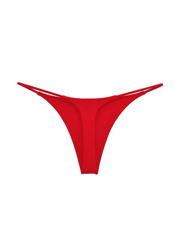 Thongs for Women Panties for Women Women Double Strap Thong Low Waist Double Cotton T Shape underwear for Women Thongs Red Xl