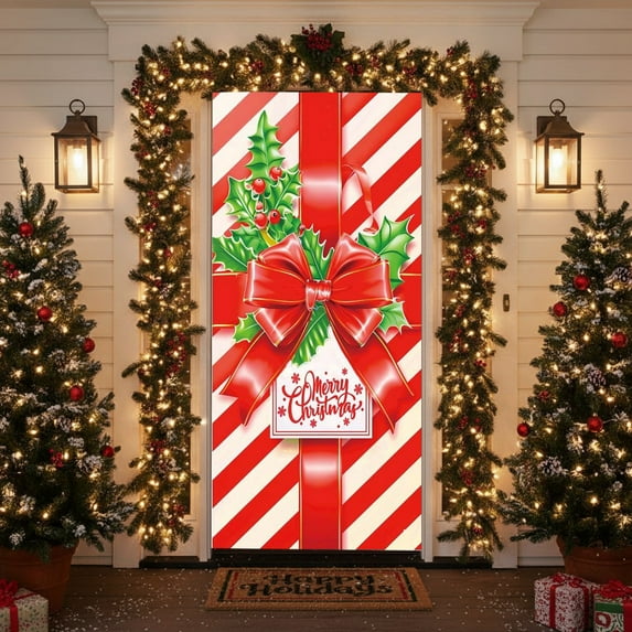 Bpyeka Door Cover35 X 71 Inch Christmas Door Cover Christmas Door Curtain Christmas Day Door and Wall Decoration Festival Party DecorationFall Decor