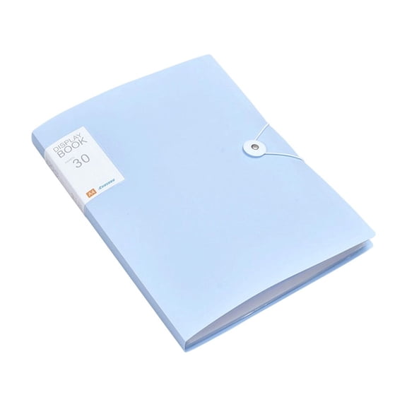 Bpyeka A4 30-Pocket Display Book, Clear Insert Binder with Elastic Cord Closure for Office, School & Document Storage