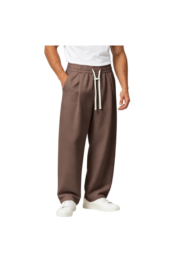 Big & Tall Men's Baggy Sweatpants Lightweight Drawstring Wide Leg Pants Lounge Joggers Comfy Uncuffed Track Pants, M-5XL