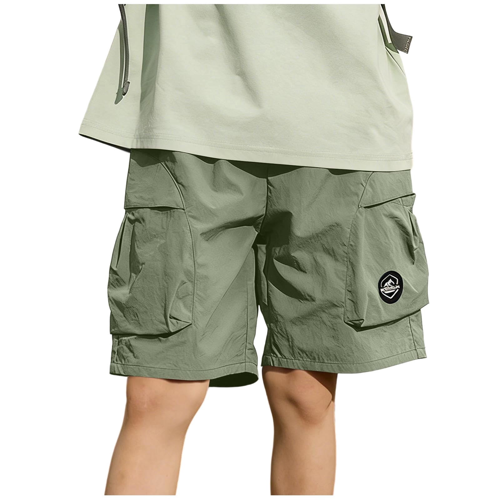 Bpyeka Boys' Quick Dry Cargo Shorts, Big Dual Side Pockets Thin Loose ...