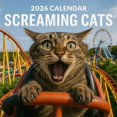 thumbnail image 1 of Bpyeka CalendarsFunny 2026 Calendar Screaming Cats 12 Month Hilarious Calendar with Funny Memes for Lovers Monthly Humor Planner for Home and OfficeFall Decor, 1 of 5