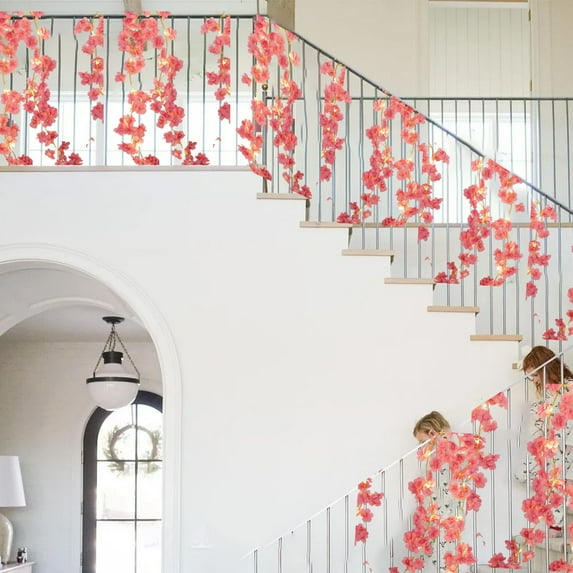 Bpyeka Cherrys Blossoms Vines Lights Copper Wires Lights Courtyard Decoration Solar Powered,Decorative Lights,Home Essentials