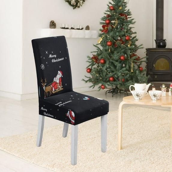 Bpyeka Christmas Chair Cover with Elastic Stretchable Washable Protective Cover Suitable for Restaurant Ceremony Hotel Chair Cover,Holiday Products,Fall Decor